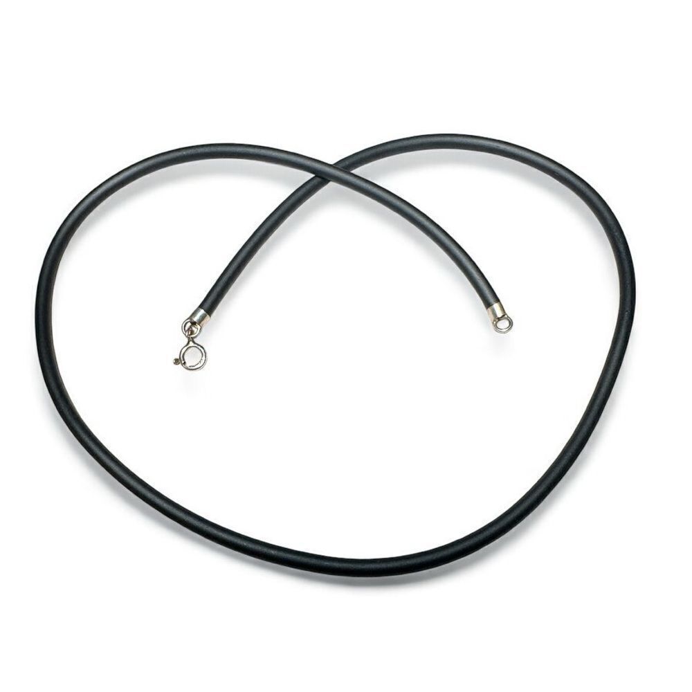 14.5” Black Cord Necklace - Minimalist | Unisex 925 Silver Clasp | Pendant Ready